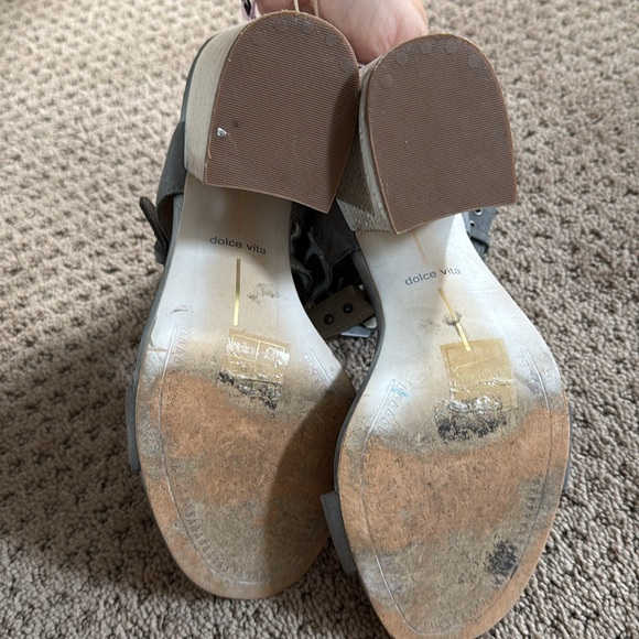 Dolce Vita Edin Leather Strappy Buckle Heeled Sandal sz 7.5 - Picture 3 of 5